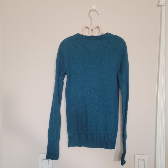 Aritzia TNA | Dark Teal V Neck Sweater - Size XXS - Picture 2 of 8